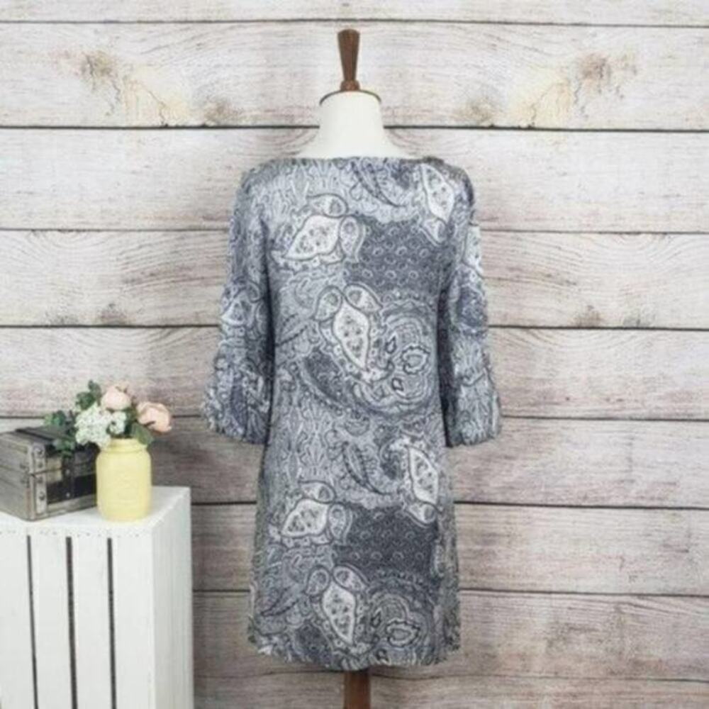Joie Paisley Silk Shift Dress Black White XS‎ - Picture 3 of 4
